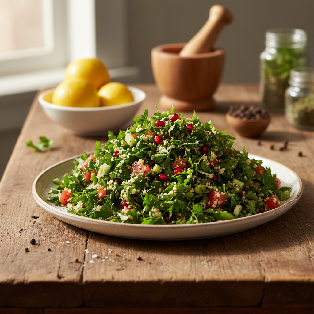 Gaivios Tabbouleh salotos su bulguru: paprastas receptas