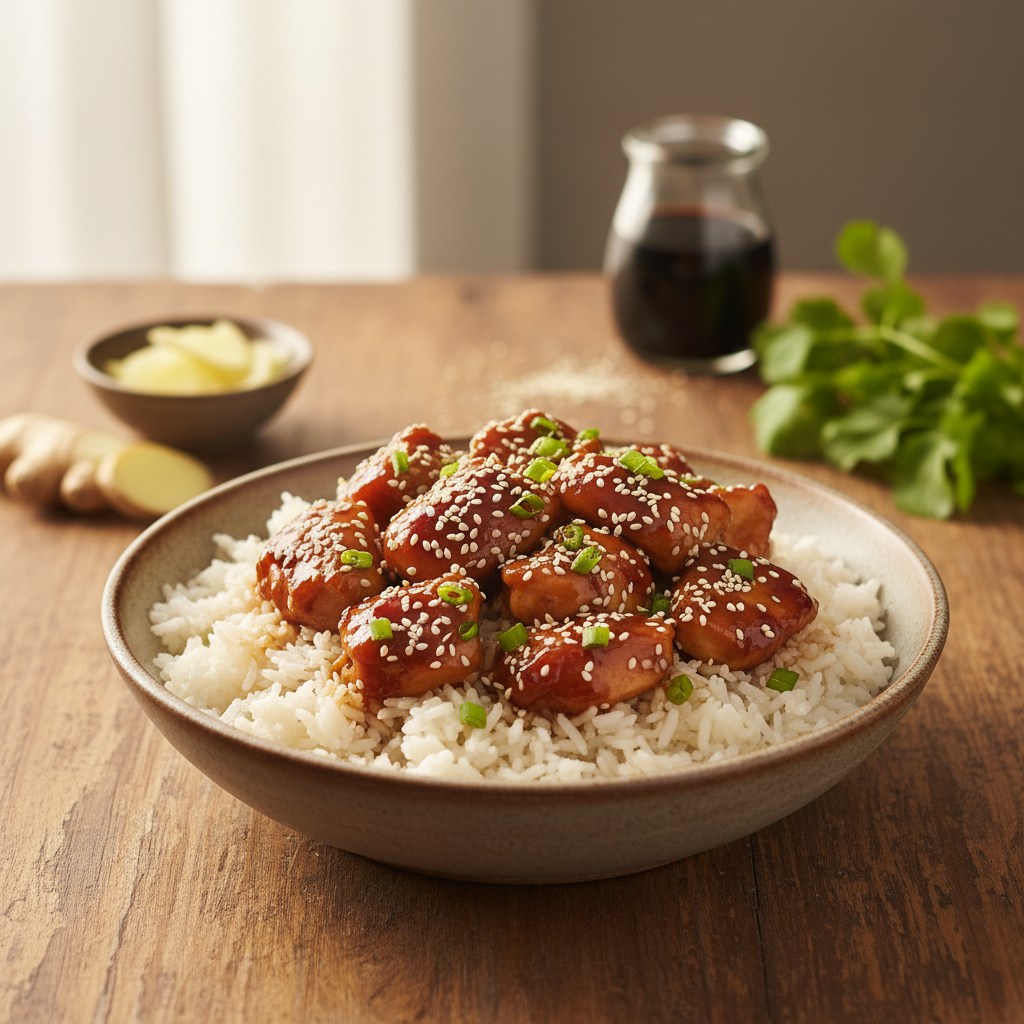 Greita teriyaki vištiena su ryžiais: receptas vakarienei