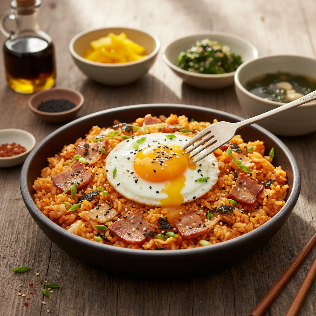 Kimchi keptų ryžių receptas: greita, skanu ir egzotiška