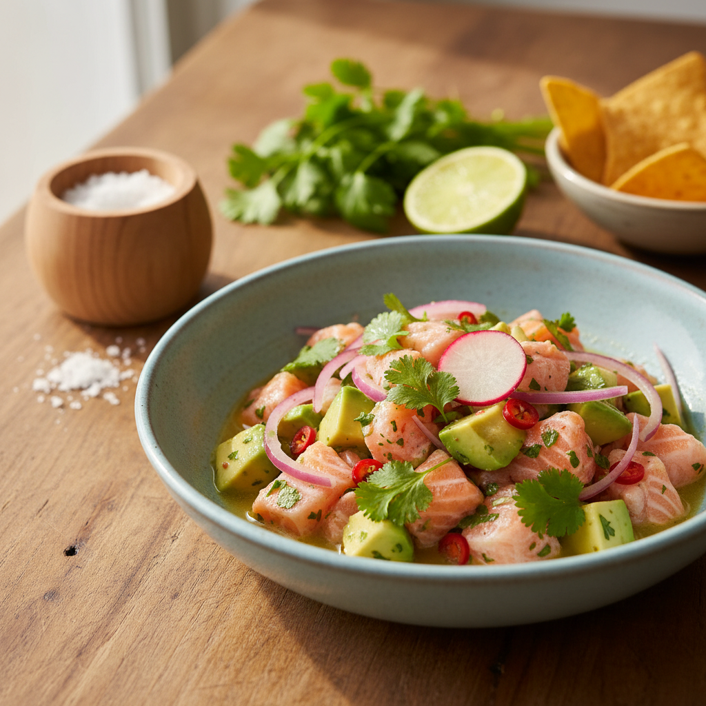 Lašišos ceviche: restorano skonis vos per 10 minučių