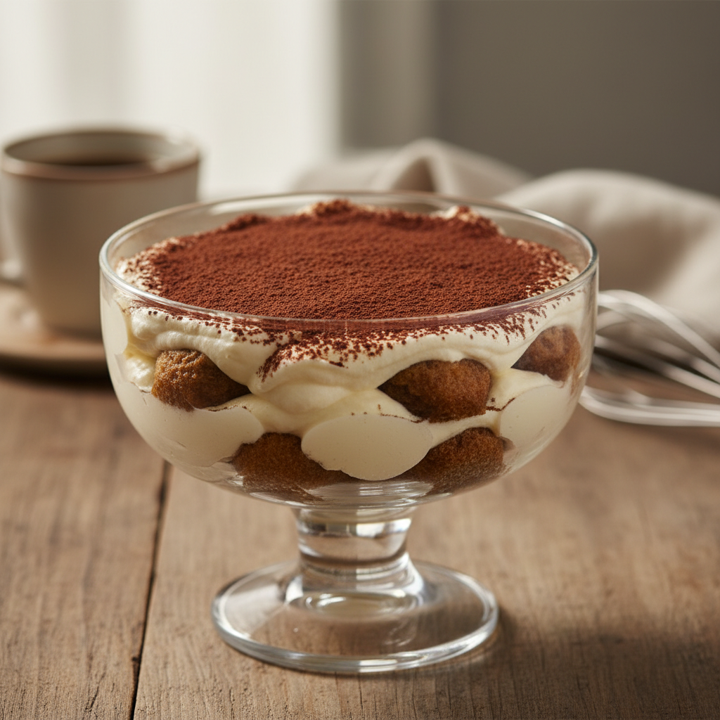 Lengvas tiramisu be kiaušinių: geriausias receptas namuose