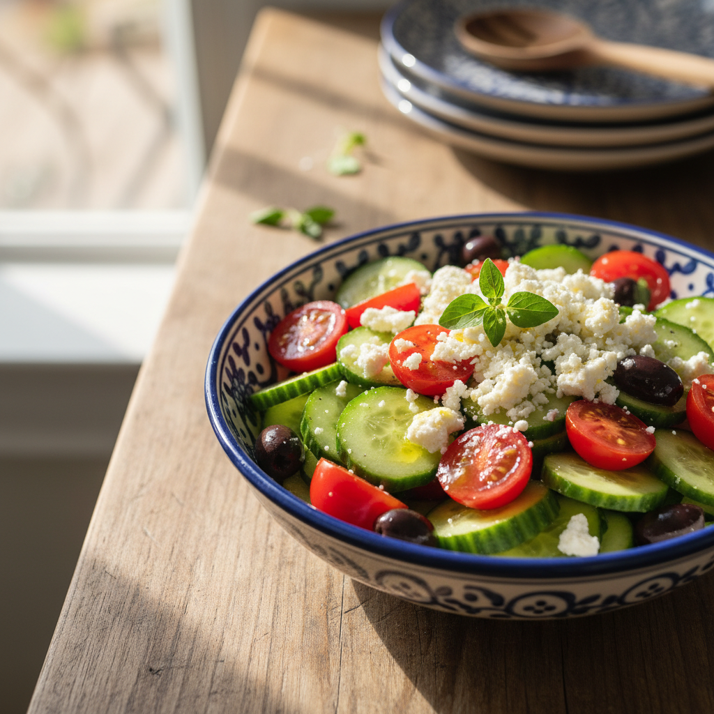 Gaivios salotos su feta: idėja greitiems pietums